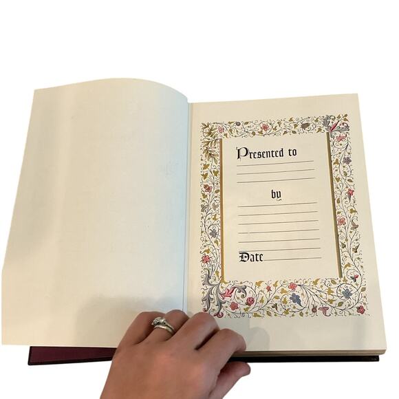 Holy Bible Catholic Action Addition Goodwill Brown Gold MCM 1953 50s Illustrated - Picture 8 of 16